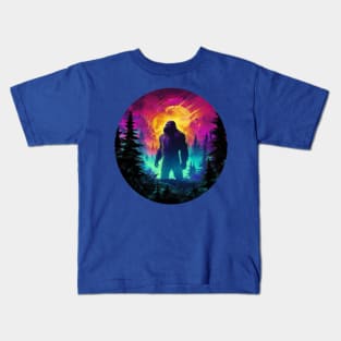 Sasquatch Under Sunset Kids T-Shirt